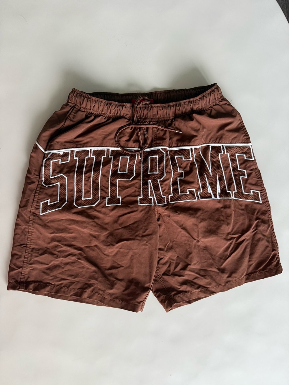 Supreme Brown Arc Logo Water Shorts